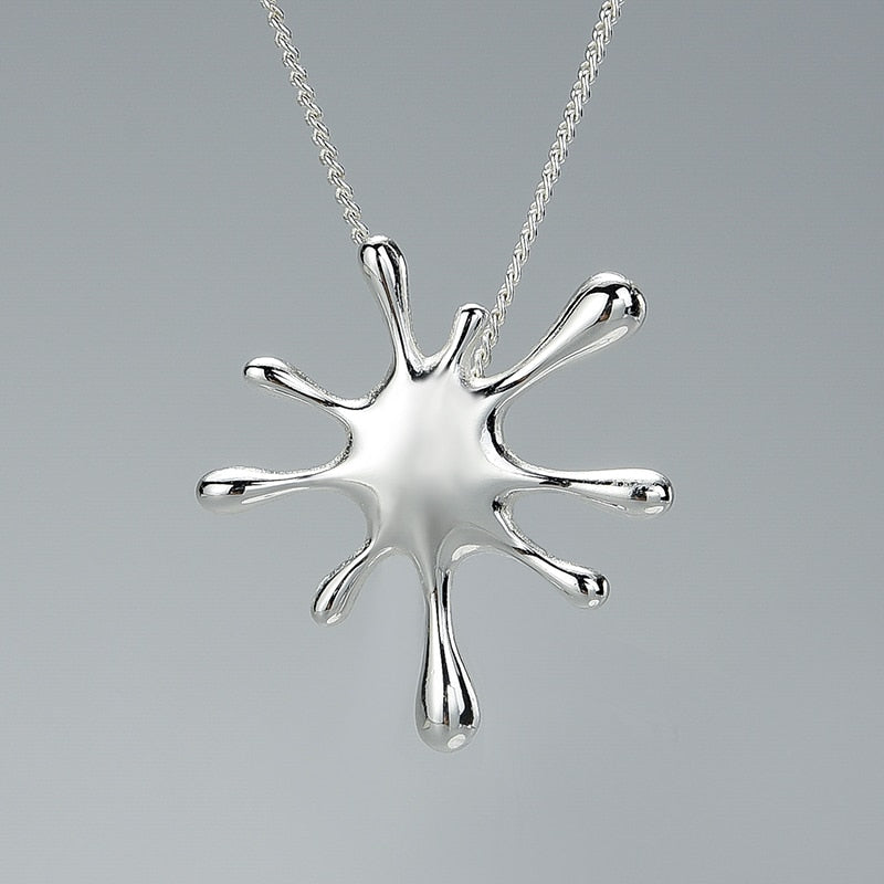 925 Sterling Silver  Splashing Metal Pendant without Necklace