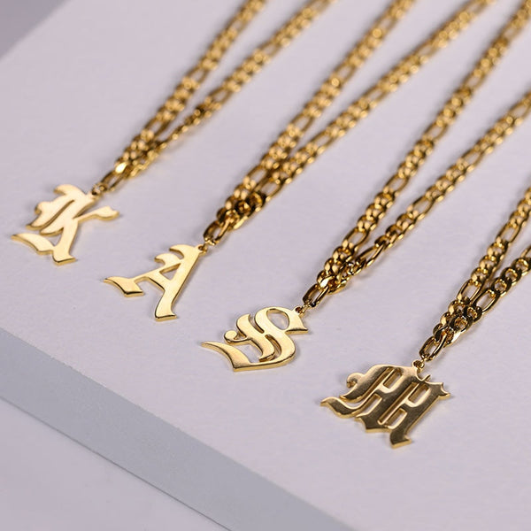 Vintage Initial Letter Necklace