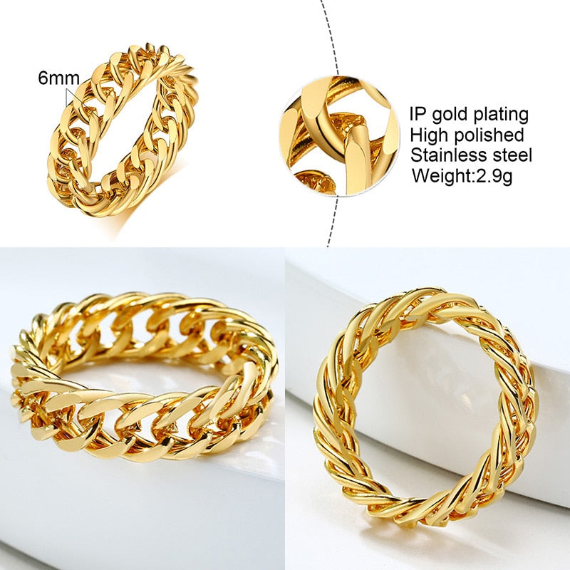 Cuban Chain Ring for Women