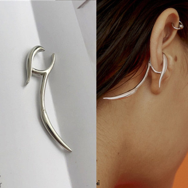 Double layer Metal Geometric No Pierced Ear Bone Clip