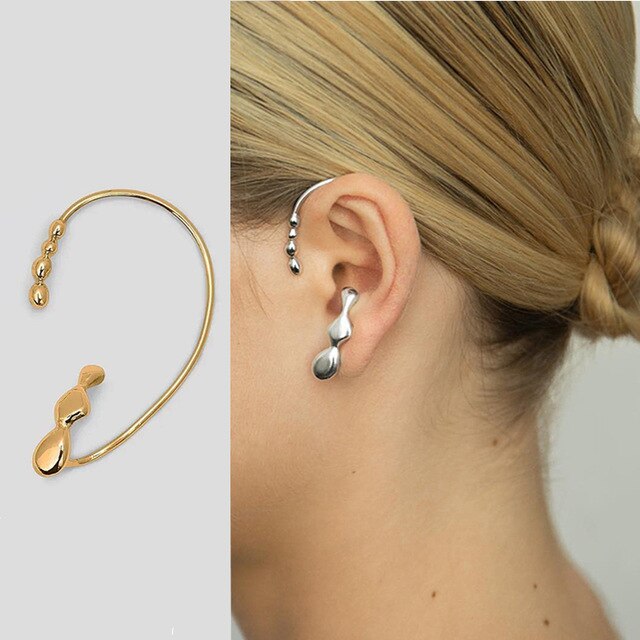 Double layer Metal Geometric No Pierced Ear Bone Clip