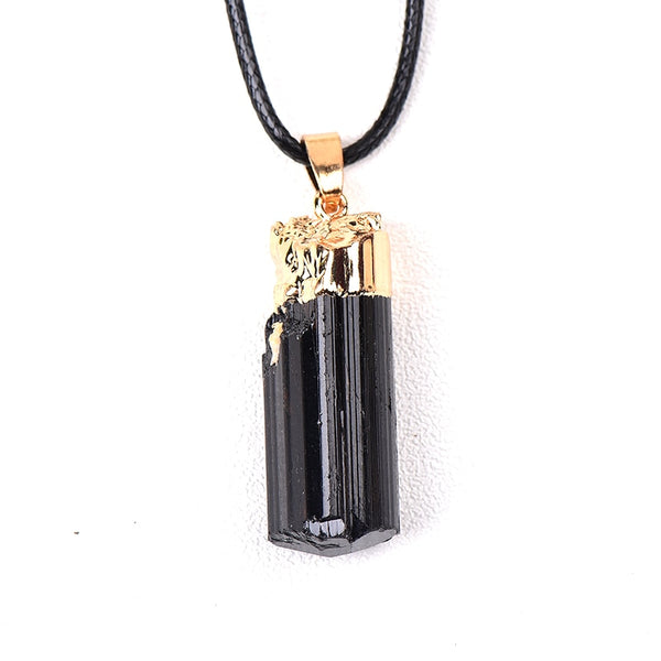 Natural Black Tourmaline Pendant Raw Gemstone