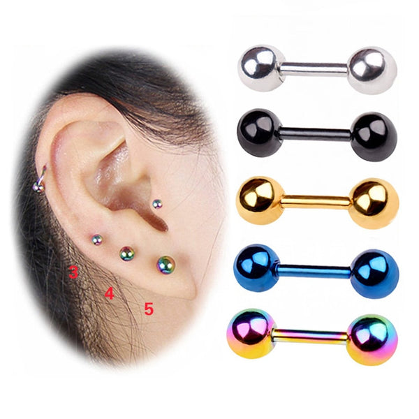 1Pair Medical Titanium Steel Stud Earring Small Ball Screws Small Earrings