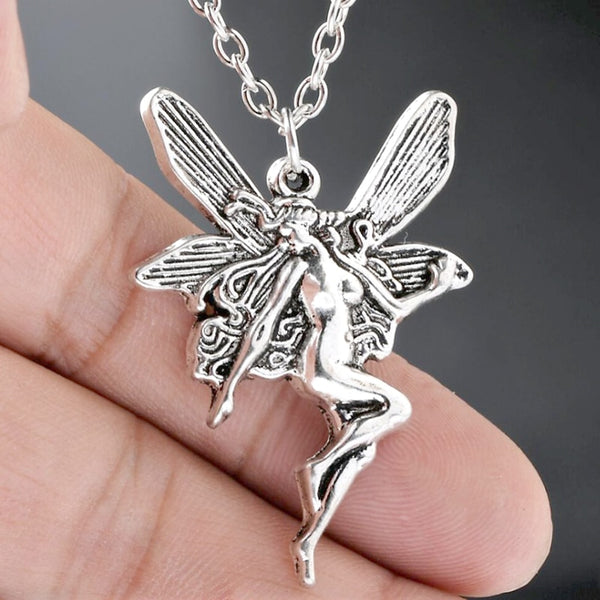 Vintage Fashion Statement Angel Fairy Pendant Necklace