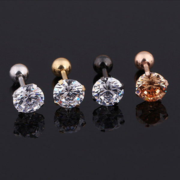 Stainless steel Crystal Zircon Ear Studs Earrings