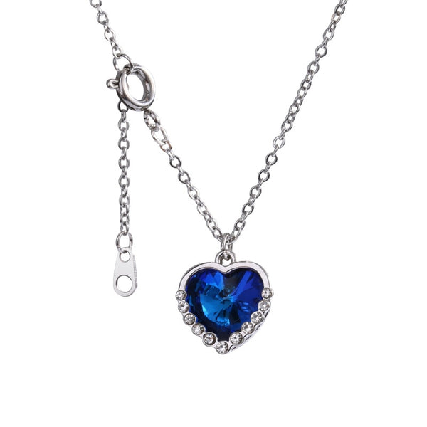 Korean New Exquisite Blue Crystal Necklace