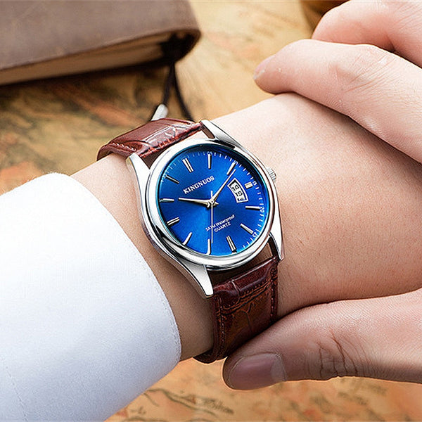 Luxury Man Date Clock Male Leather Business Watches