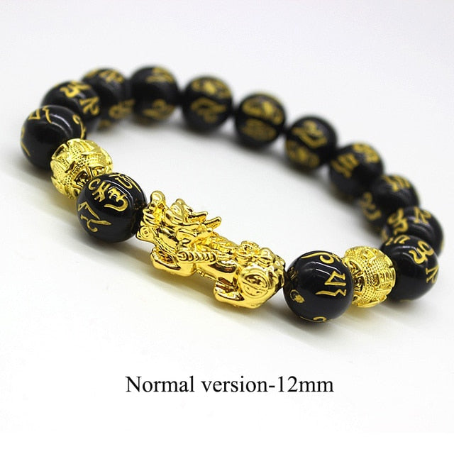 Obsidian Stone Beads Bracelet Pixiu Bracelet