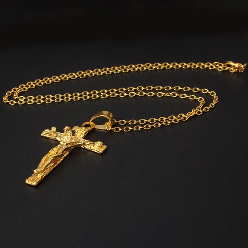 Cross INRI Crucifix Jesus Piece Pendant & Necklace