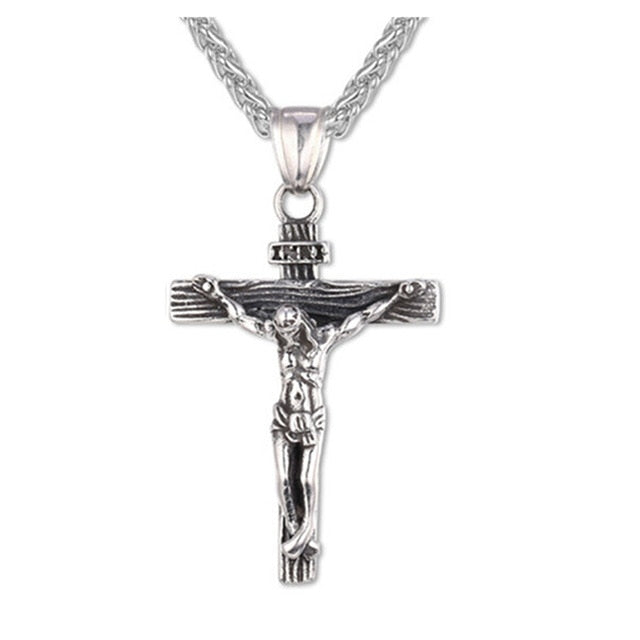 Cross INRI Crucifix Jesus Piece Pendant & Necklace