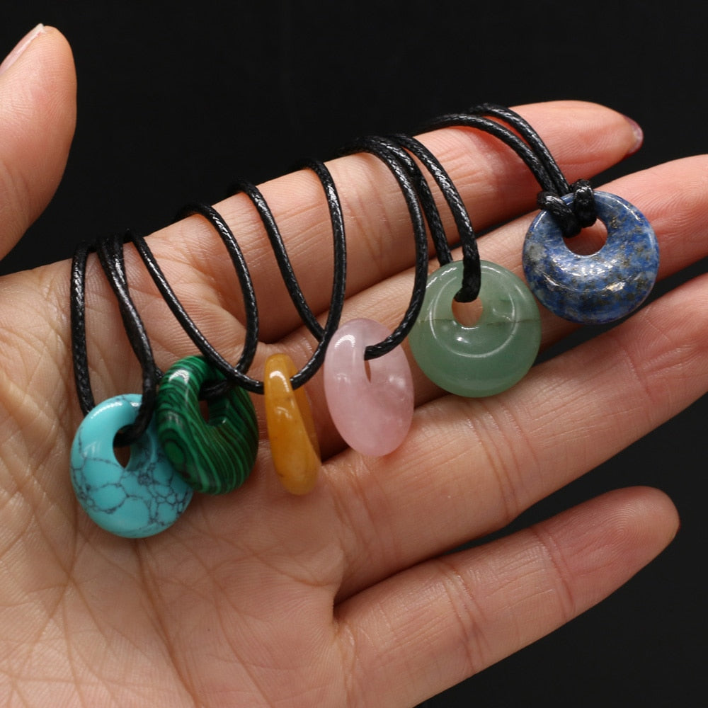 Natural Malachites Rose Quartzs Pendant Necklace