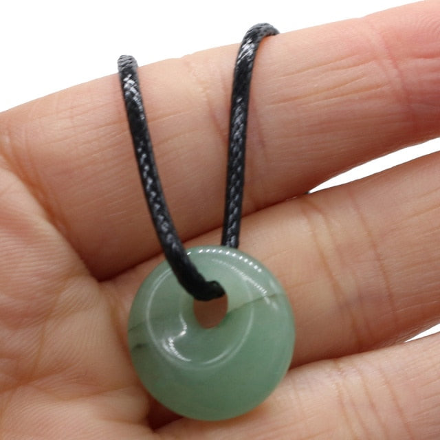 Natural Malachites Rose Quartzs Pendant Necklace