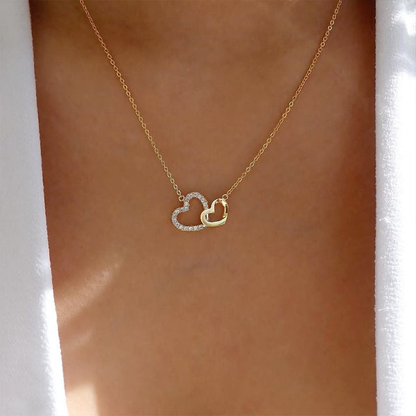 Romantic Simple Big Small Heart-shaped Necklace