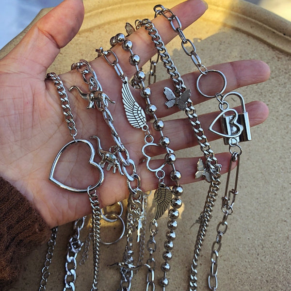 Harajuku Heart Wing Choker Necklaces