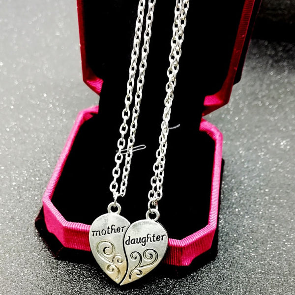 New 2Pcs/Set Mother Daughter Love Heart Necklace