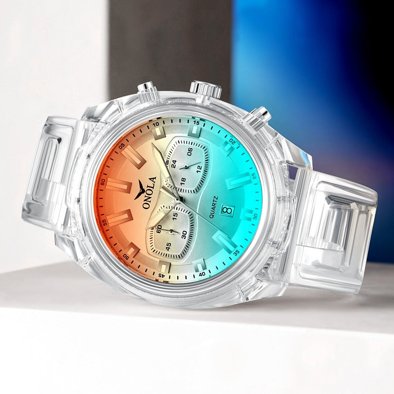 Transparent Plastic Men's watches