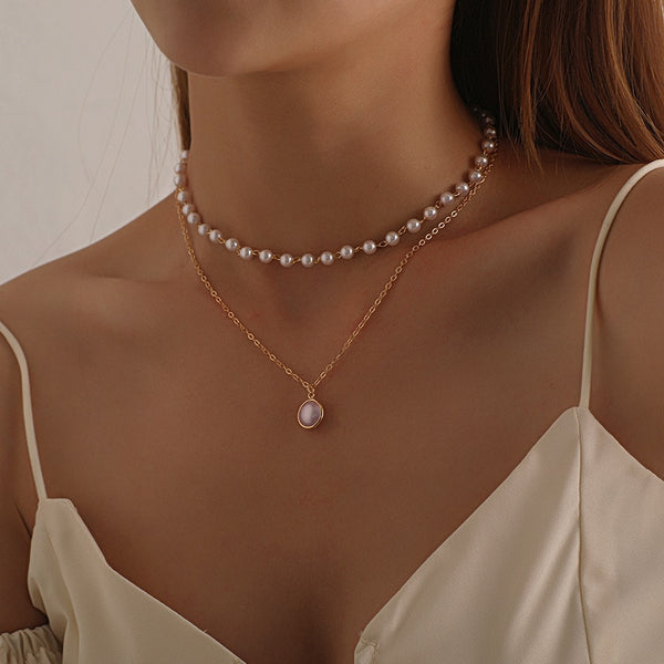 Fashion Chain Pearl Necklace