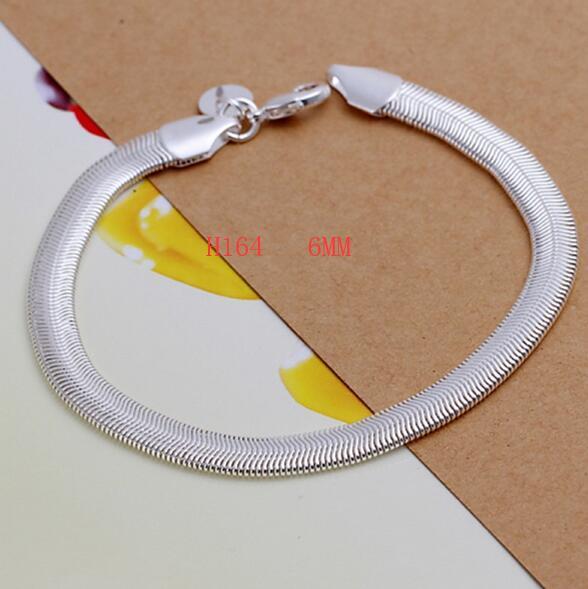 men women Chain LINK noble solid Silver  Bracelet