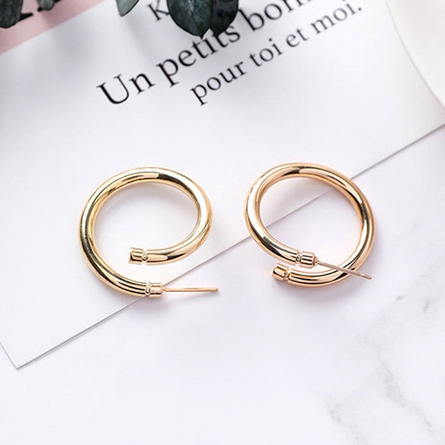 Women Geometric Gold Simple Earrings