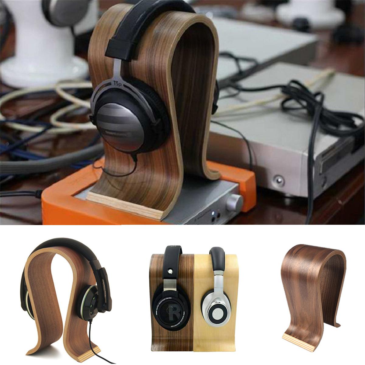 U Shape Wood Headphone Stand