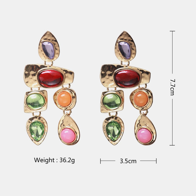 New Korea Fashion Pink Resin Beaded Drop Earrings