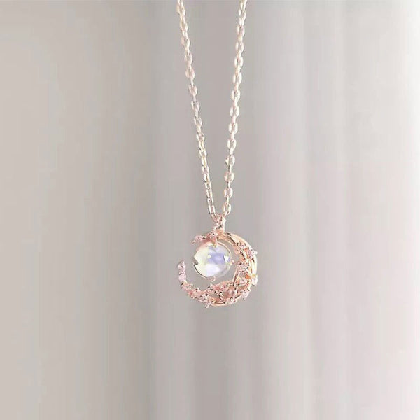 Sweet Moon Cubic Zircon Jewelry Necklace