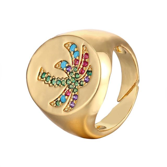 gold color rainbow ring