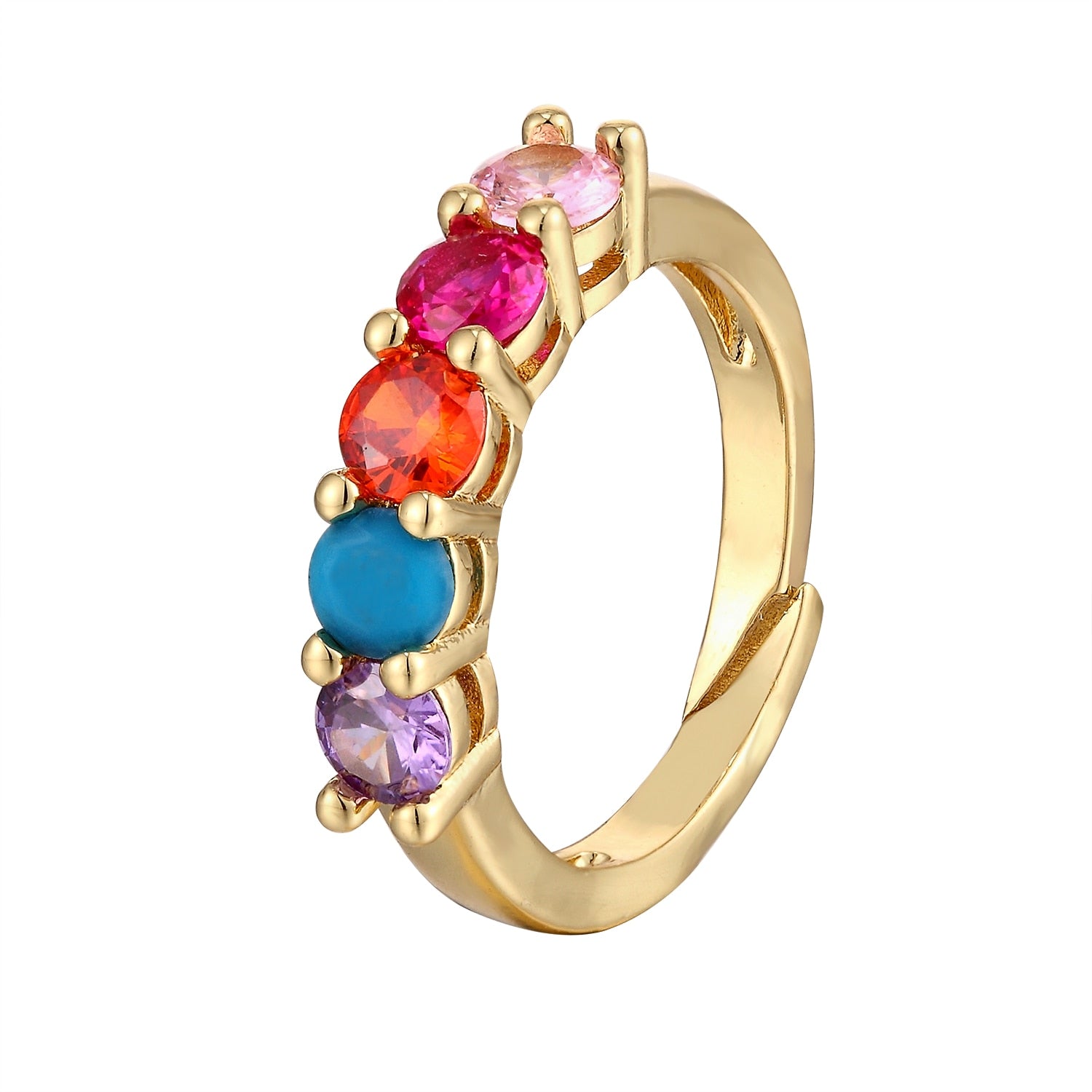 gold color rainbow ring