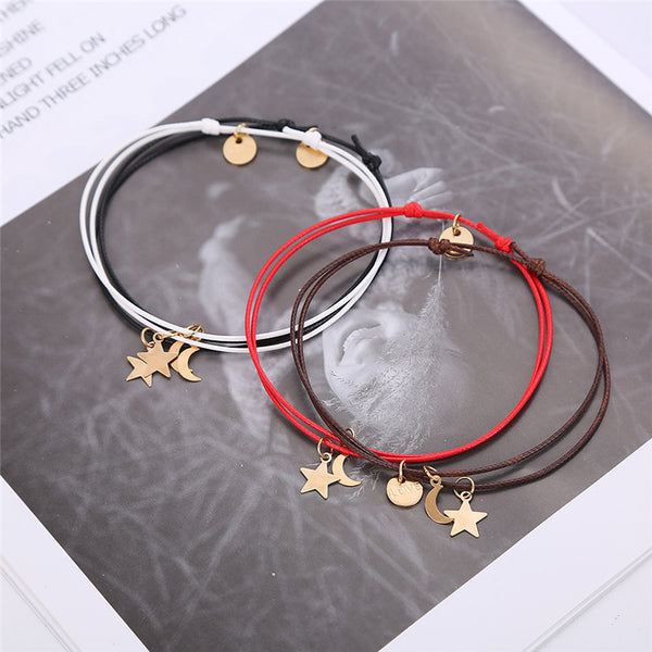 Summer Beach Stars Moon Charm Rope Anklets for Women