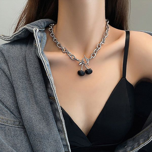 Trendy Cherry Clavicle Chain Necklace