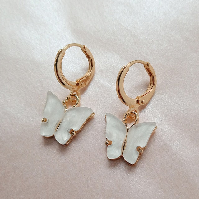 Korean Retro Acrylic Butterfly Earrings