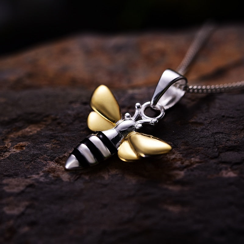 925 Sterling Silver  Lovely Charm Honey Bee Pendant without Chain