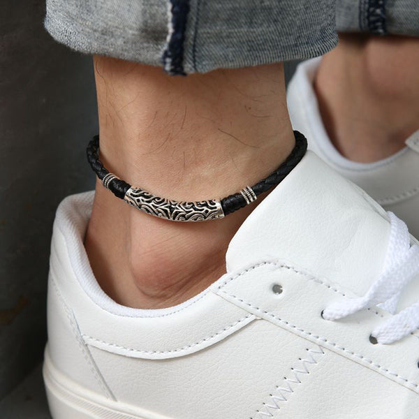 Mens Womens Couple Leather Rope Anklet Ankle Bracelet