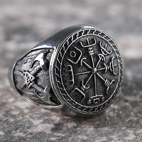 Vintage Viking Pirate Double Axe Men's Totem Ring