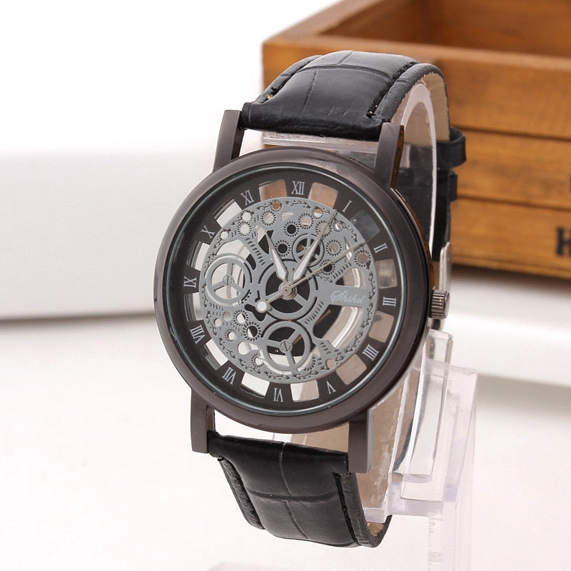 Fashionable casual men's watch hollow out strap watch