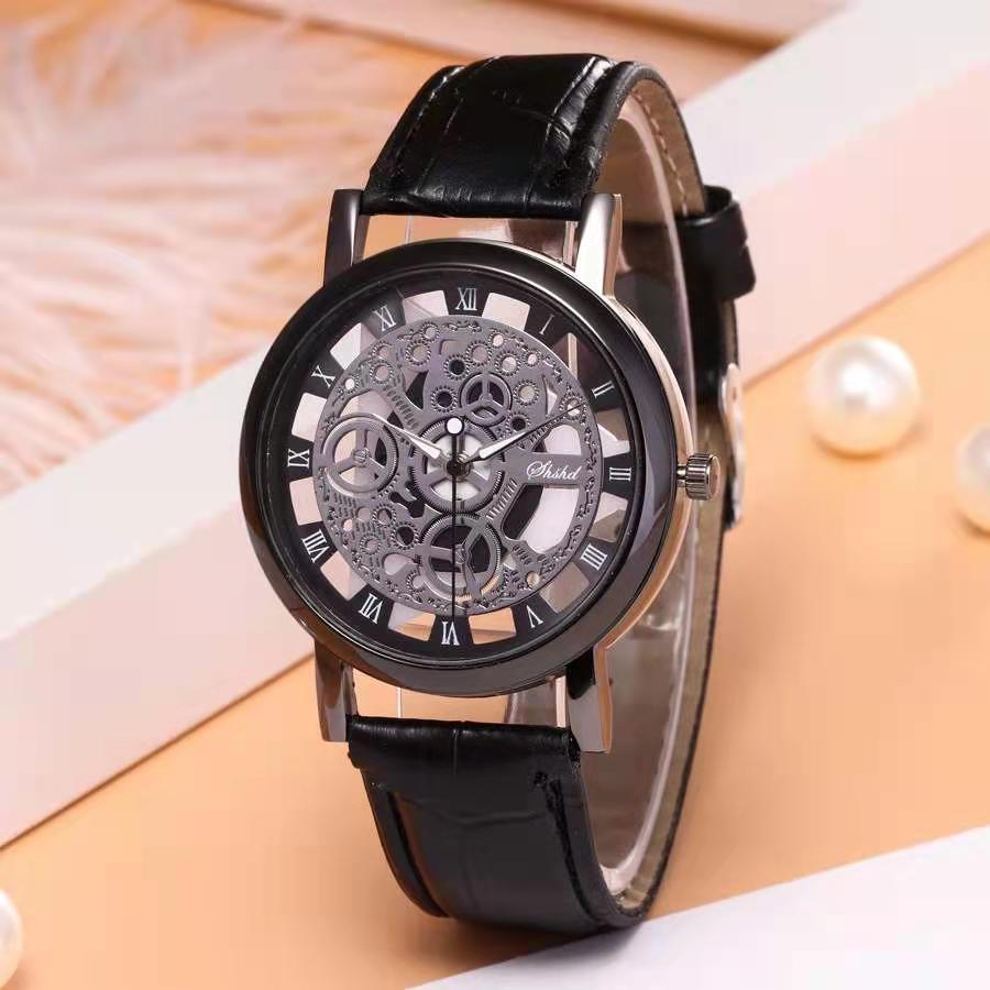 hollow out strap watch not mechanical expression couple table