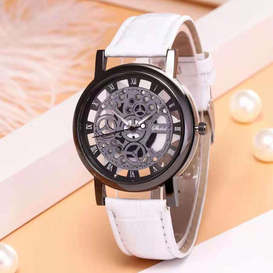 hollow out strap watch not mechanical expression couple table