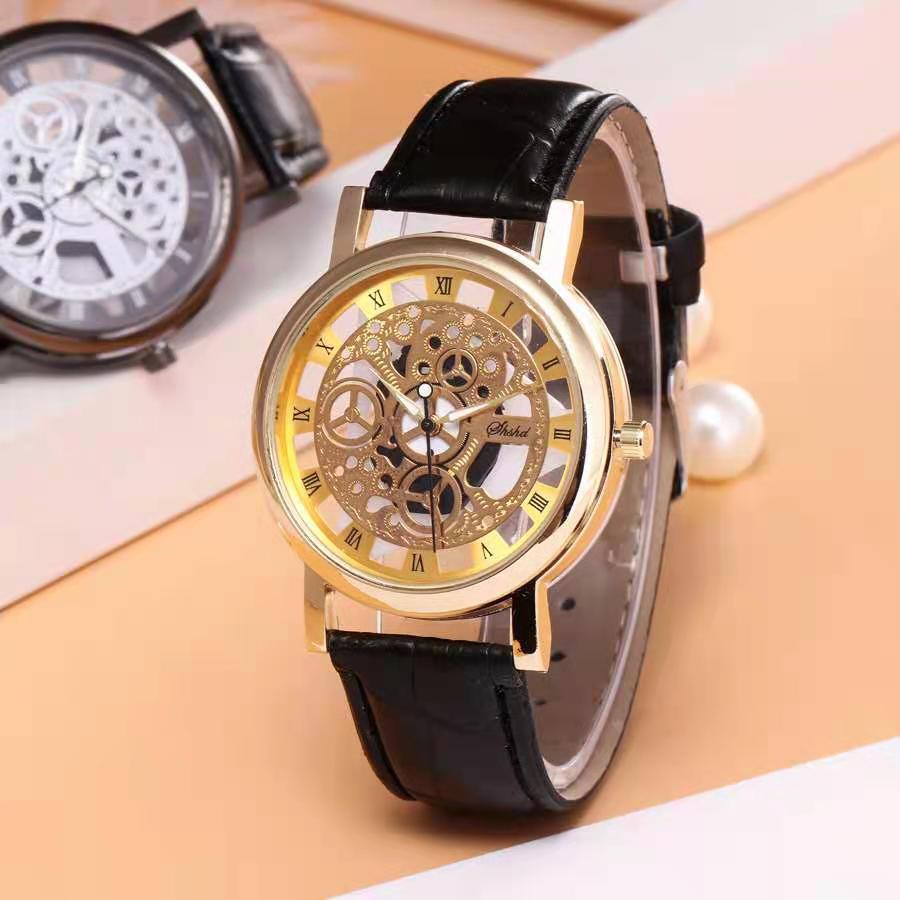 hollow out strap watch not mechanical expression couple table