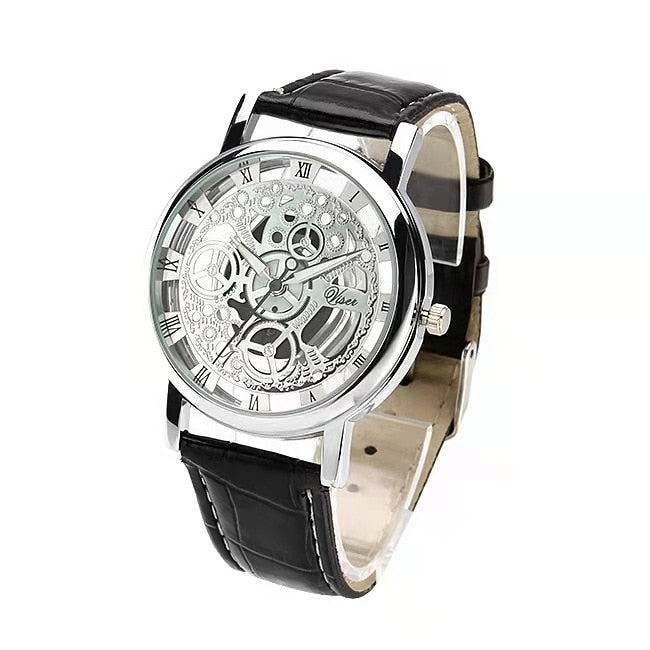 hollow out strap watch not mechanical expression couple table