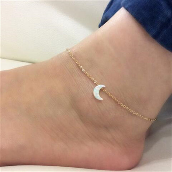 Fashion Gold Sliver Color  Moon Anklets For Women