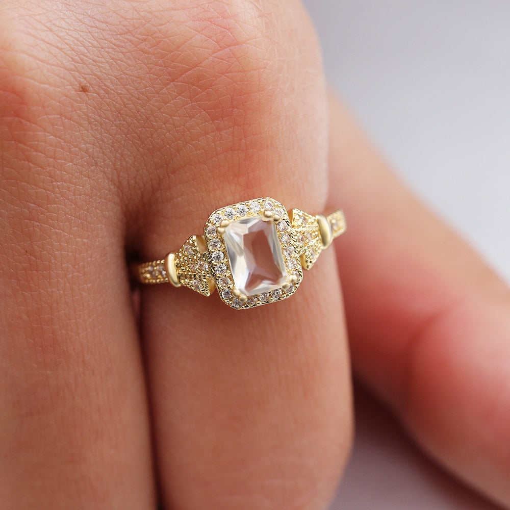 Luxury Tiny Shiny CZ Stone Engagement Rings