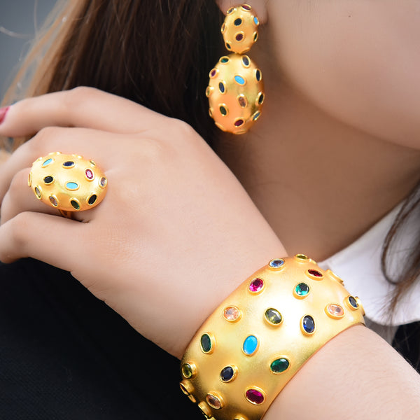 3PC Bracelet Ring Earring Set For Women