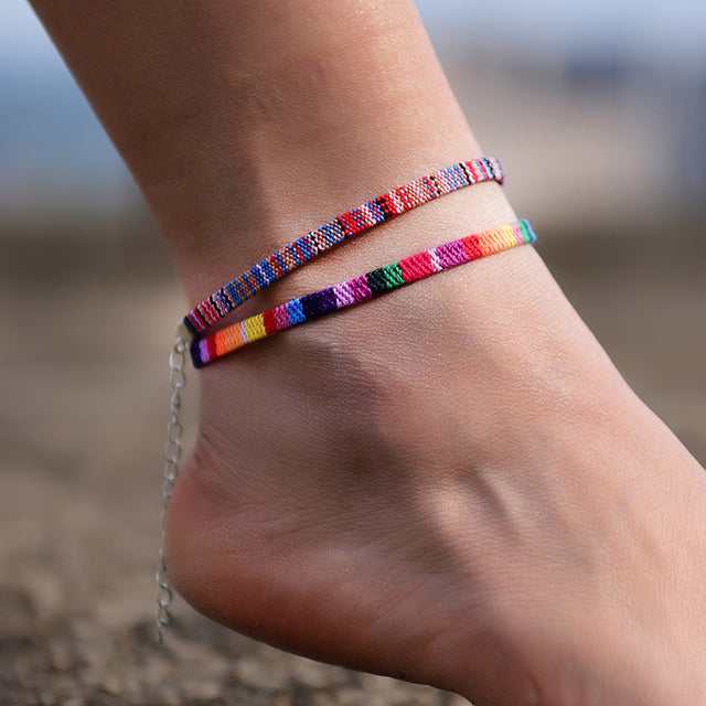 Handmade Rope Friendship Beach Barefoot Bracelet on the Leg Anklets