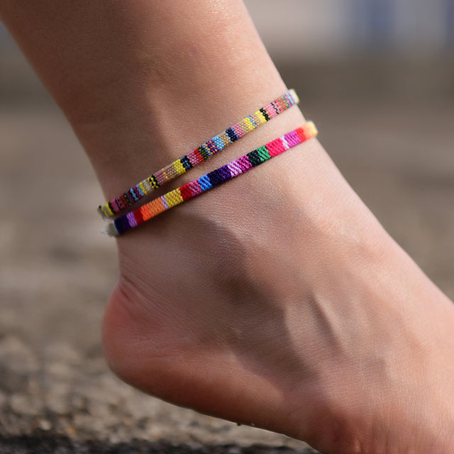 Handmade Rope Friendship Beach Barefoot Bracelet on the Leg Anklets