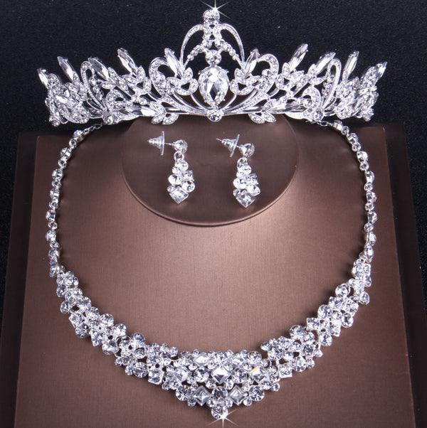 Baroque Luxury Crystal Water Drop Bridal Jewelry Set