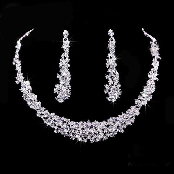 Tassel Crystal Bridal Wedding Jewelry Sets