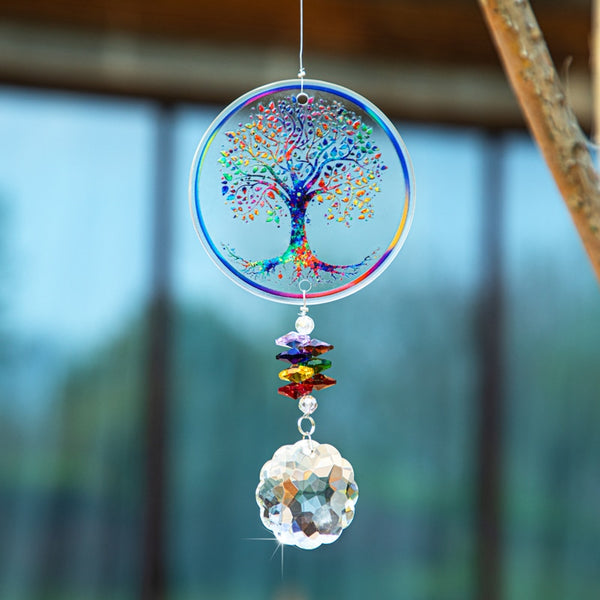 Tree of Life Suncatcher -Handmade Crystal Mandala Prism