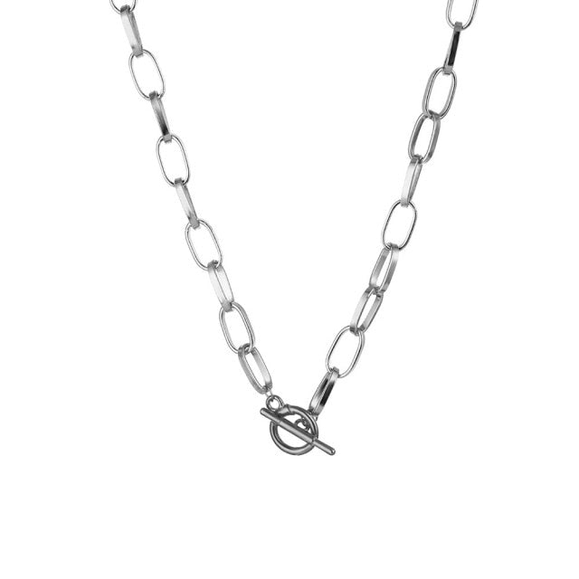 Punk Thick Chain Heart Choker Necklace