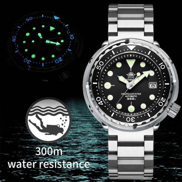 Luminous 30bar steel Tuna diver Men watch watches