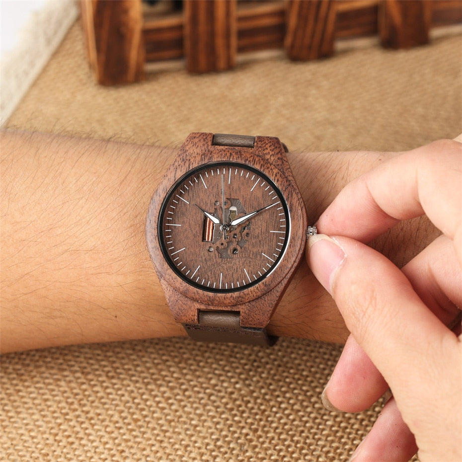 Coffee Brown Lovers Wood Watch